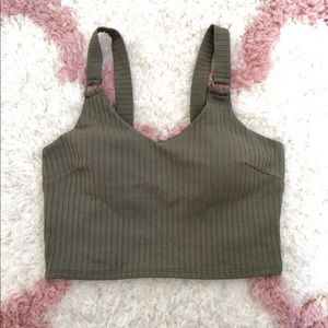 Olive green Crop top